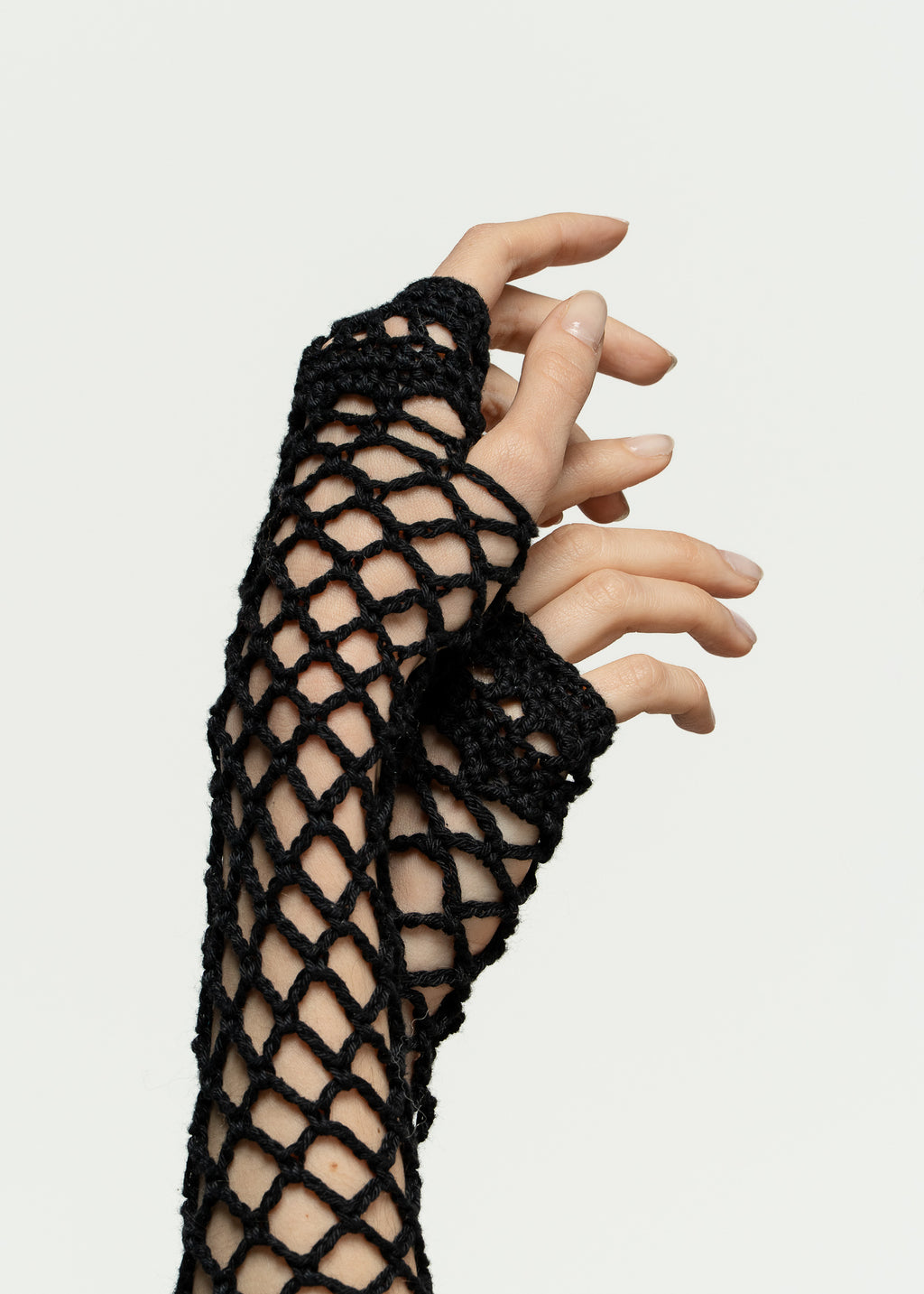 Signal Black Crochet Gloves