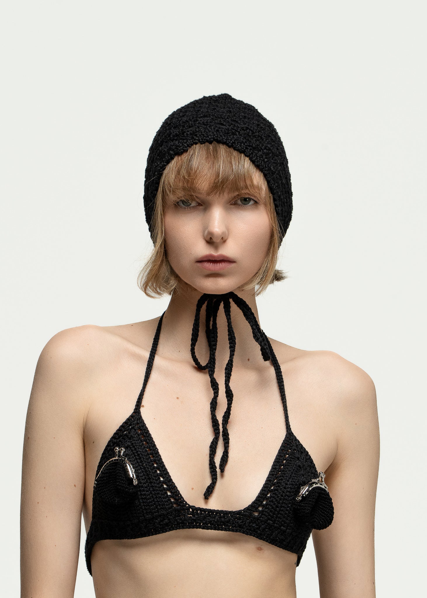 Signal Black Crochet Hat