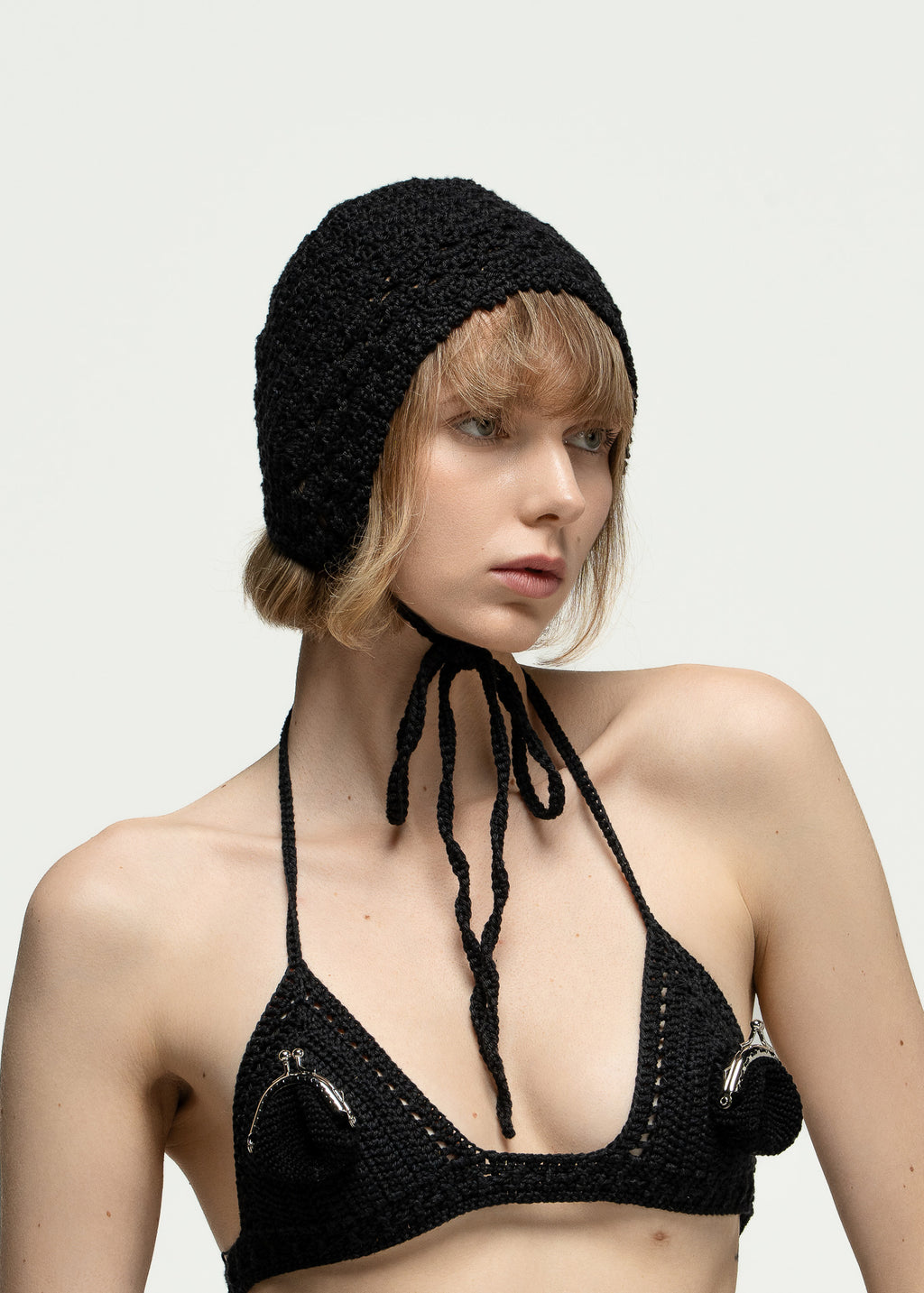 Signal Black Crochet Hat