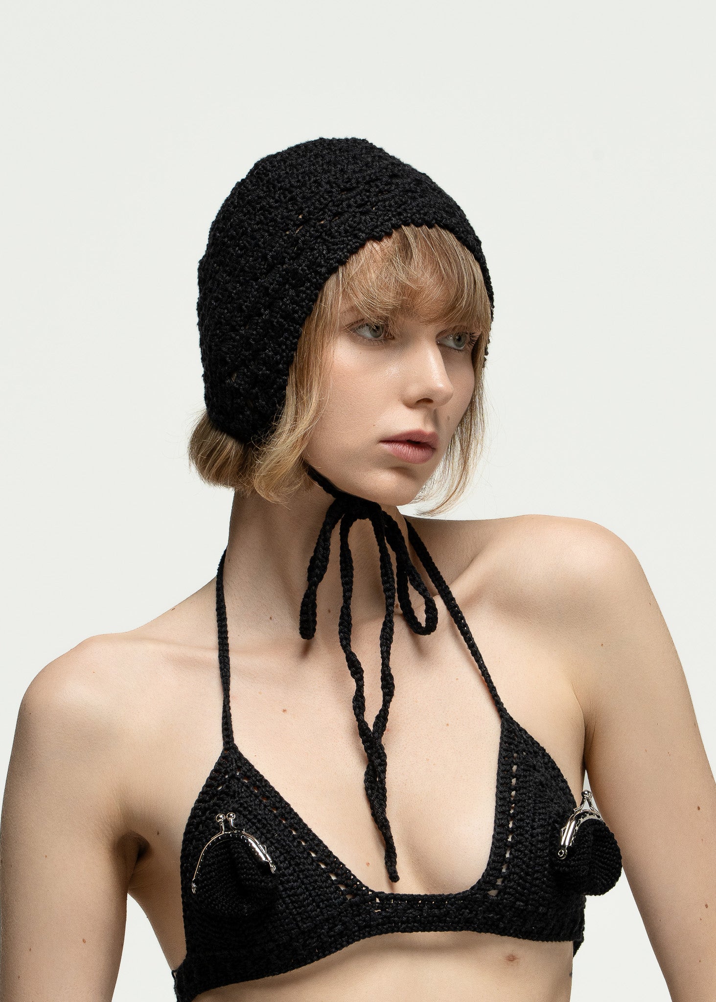 Signal Black Crochet Hat