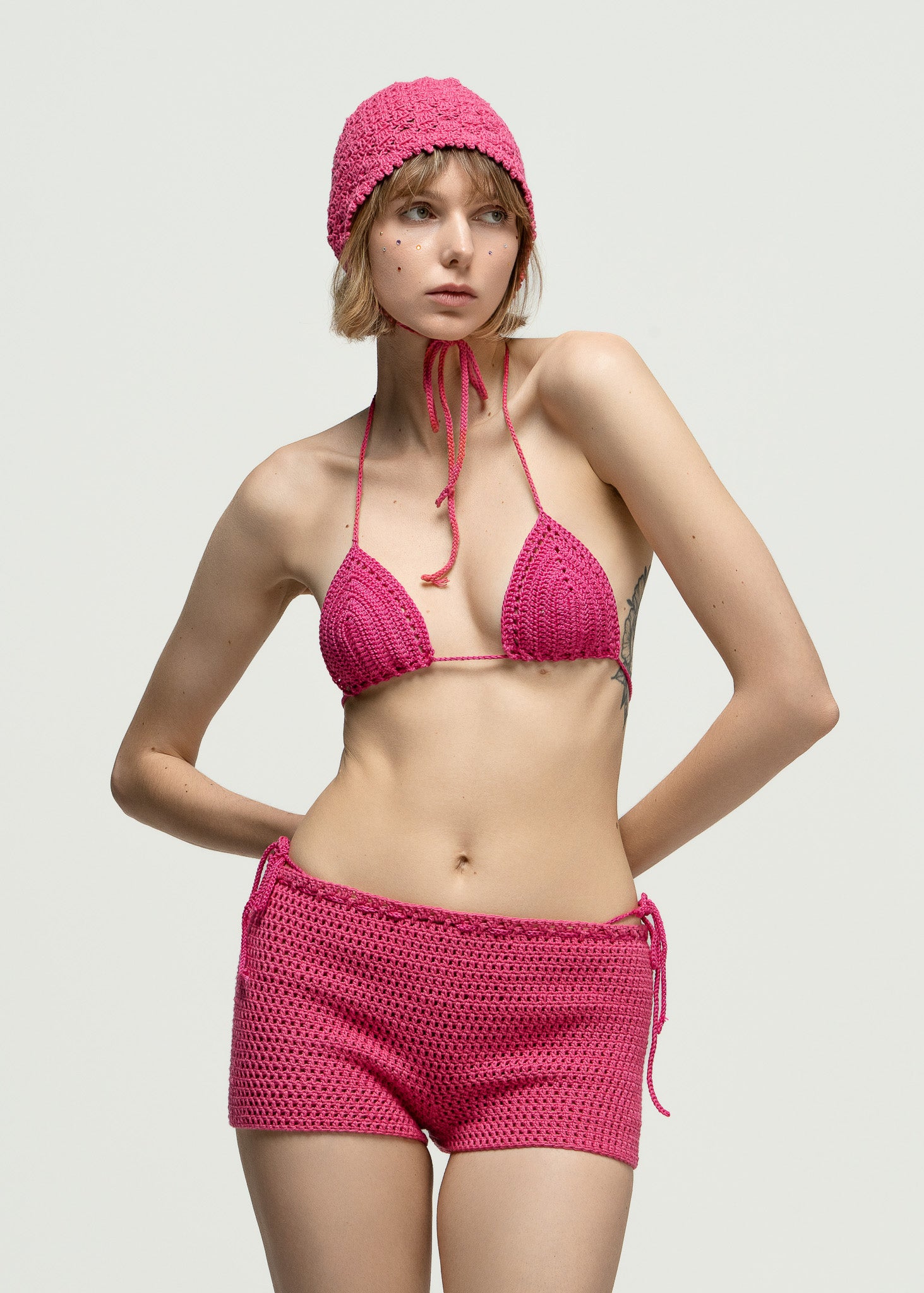 Signal Pink Crochet Hat