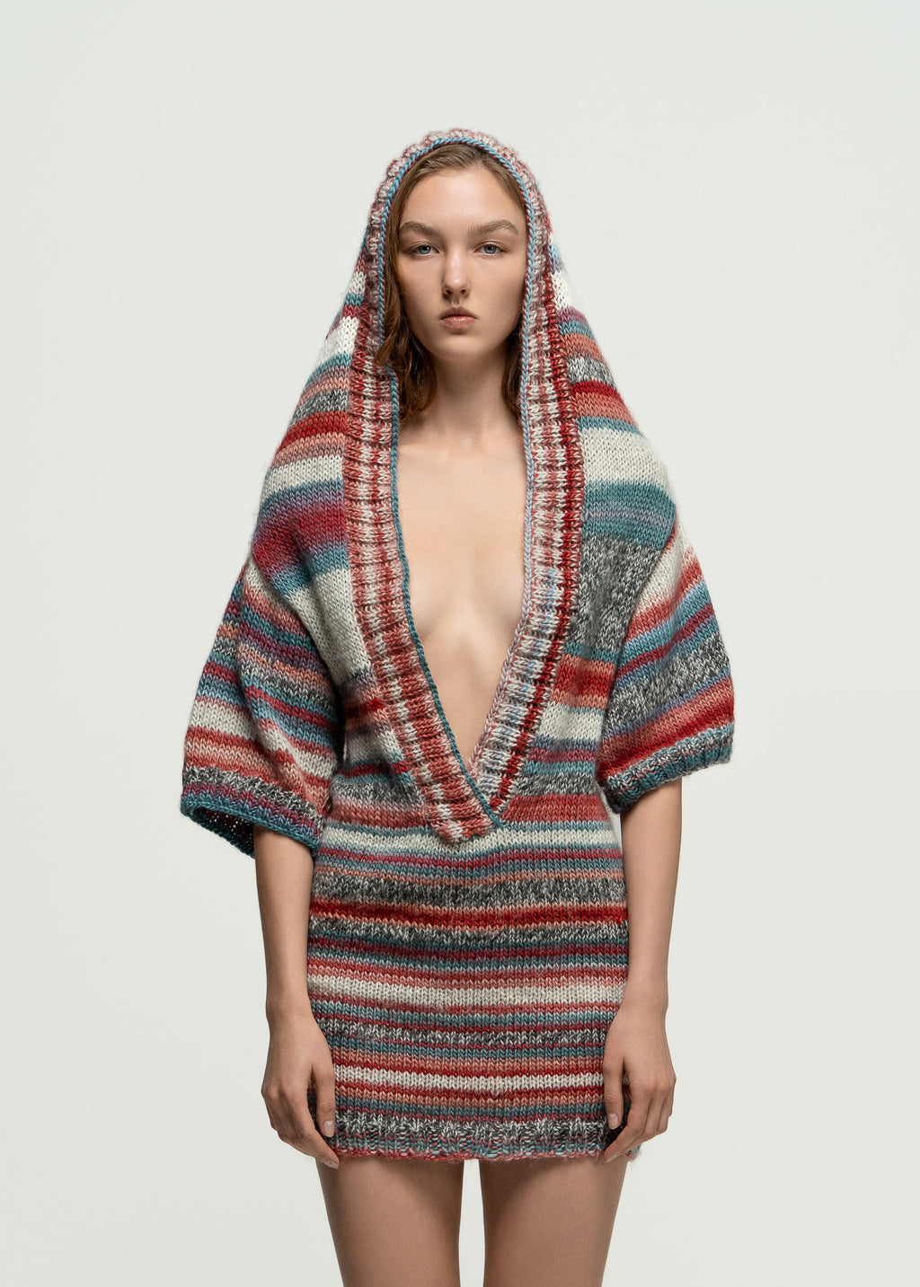 Crimson Earth Hood Dress