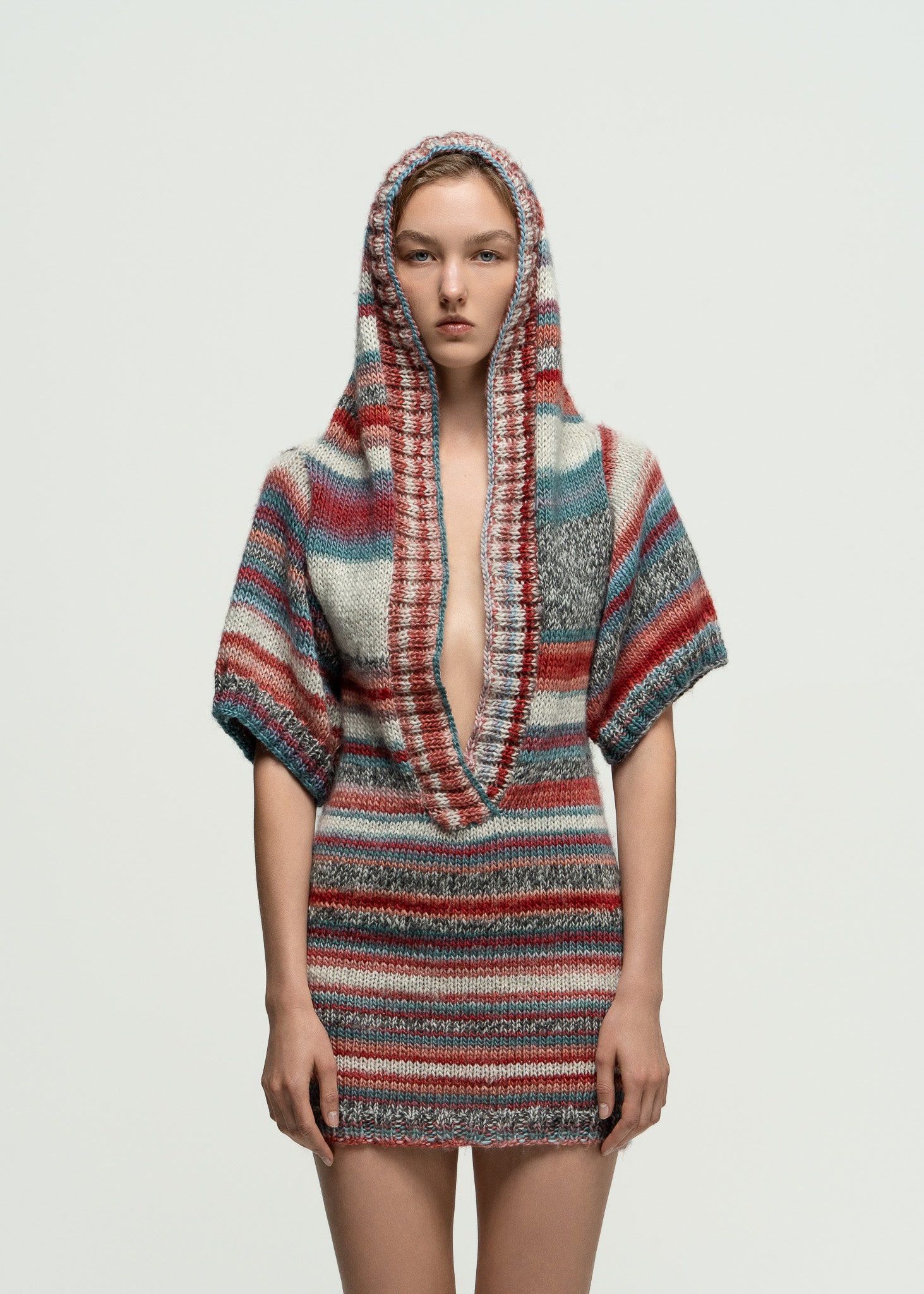 Crimson Earth Hood Dress