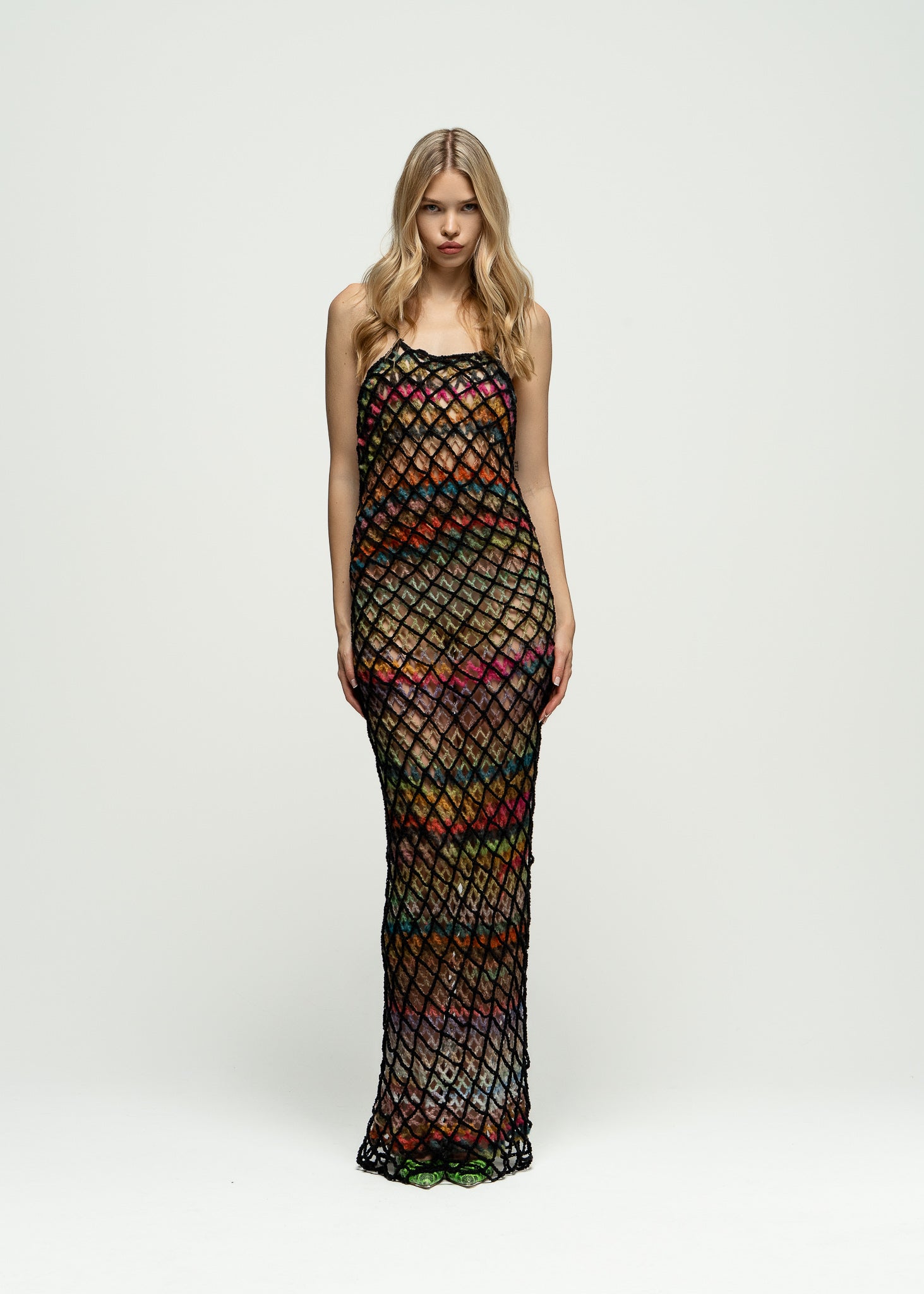 Electric Bloom Net Dress