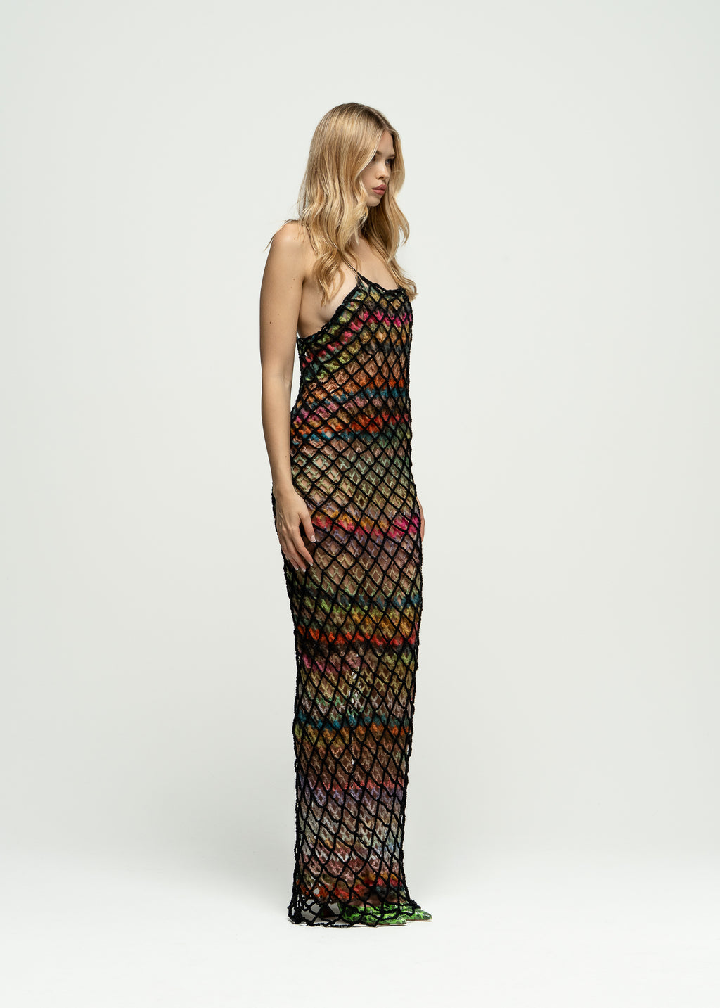 Electric Bloom Net Dress