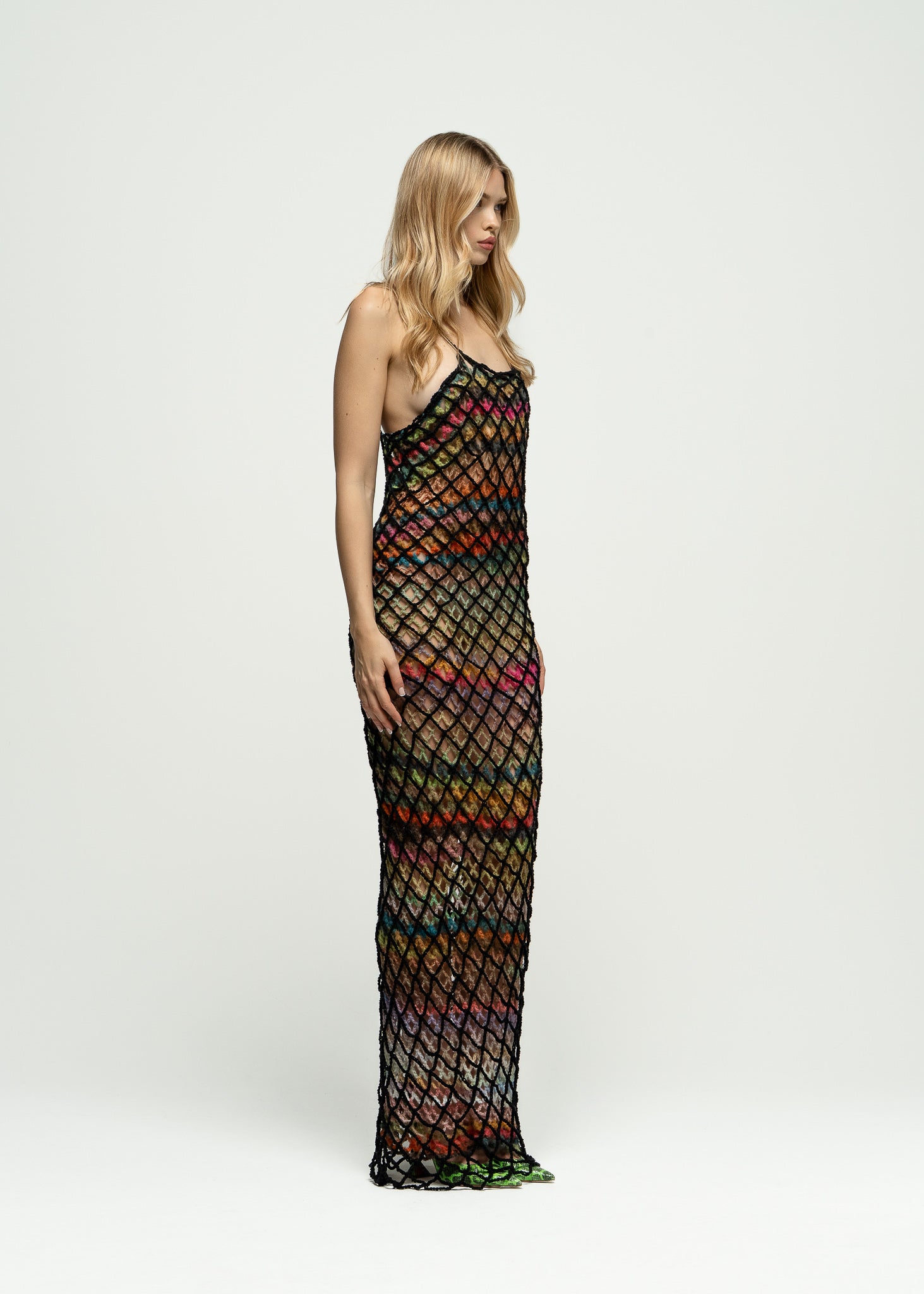Electric Bloom Net Dress