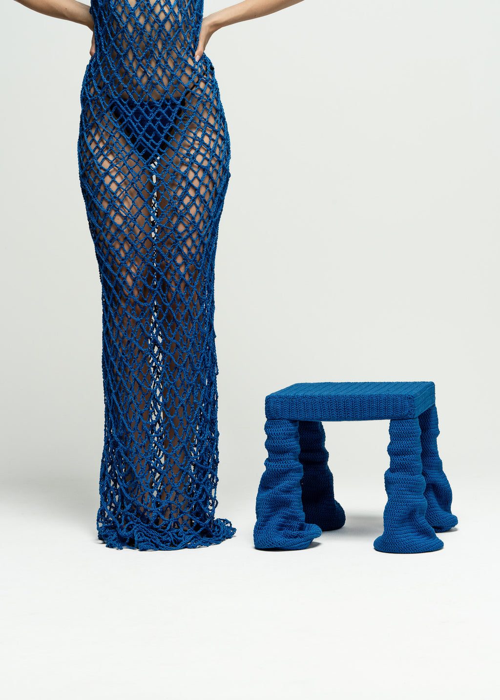 Signal Blue Crochet Table